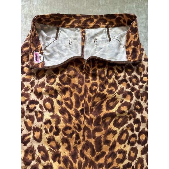 Kate Spade Panthera Canvas Midi Skirt 6 Pockets Linen Cotton Leopard Print $228 - Picture 9 of 14